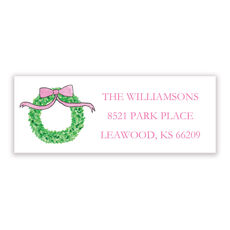 Pink Christmas Return Address Labels