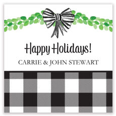 Black and White Bow Holiday Gift Stickers
