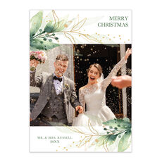 Golden Splendor Flat Holiday Photo Cards