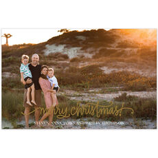 Gold Foil Pressed Christmas Star Flat Photo Cards