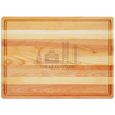 Boston Skyline Master Large Wood Cutting Board