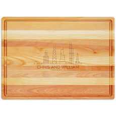 Chicago Skyline Master Large Wood Cutting Board