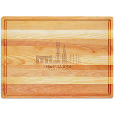 Kansas City Skyline Master Large Wood Cutting Board