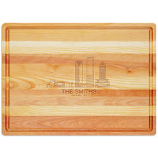 Miami Skyline Master Large Wood Cutting Board