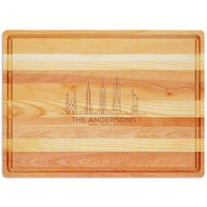 New York  Skyline Master Large Wood Cutting Board