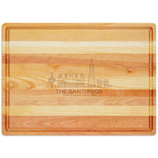 San Francisco Skyline Master Large Wood Cutting Board