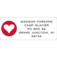 Modern Heart Return Address Labels in a Jar