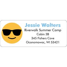 Sunglasses Emoji Return Address Labels in a Jar