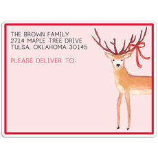 Happy Holiday Deer Shipping Labels