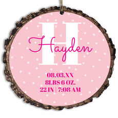 Welcome Baby Faux Wood Ornament