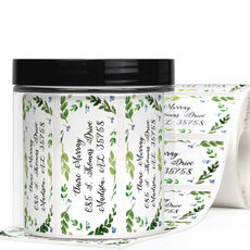 Green Sprigs and Buds Address Labels in a Jar