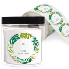 Palms Round Gift Stickers in a Jar