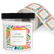 Orange Tropic Square Gift Stickers in a Jar