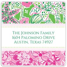 Preppy Safari Square Address Labels in a Jar