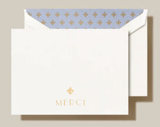 Merci Boxed Thank You Folded Note Cards - Hand Engraved