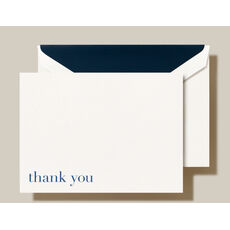 Bodoni Blue Thank You Folded Note Cards