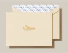 Vintage Airplane Boxed Flat Note Cards - Hand Engraved