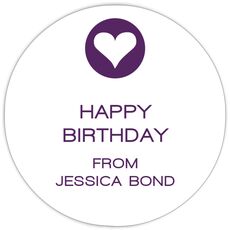 Modern Heart Round Gift Stickers in a Jar