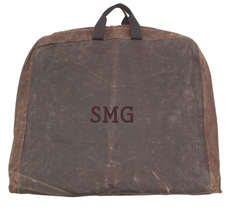 Personalized Waxed  Olive Garment Bag