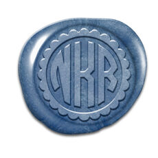 Scallop Frame Circle Monogram Peel & Stick Wax Seals