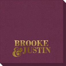 Ampersand Stacked Couple Linen Like Napkins