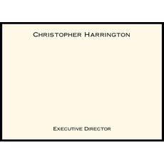 Bordered Triple Thick Executive Flat Note Cards - Raised Ink