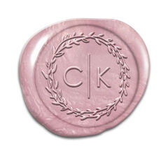 Modern Initials in Wreath Peel & Stick Wax Seals