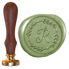 Vine Wreath with Initial Wax Seal Stamp
