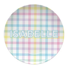 Pink Gingham Children's Plate