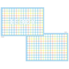 Blue Gingham Laminated Placemat