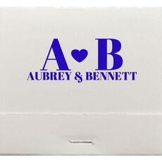 Initials and Heart 30-Strike Matchbooks