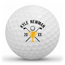 Golf Trophy and Clubs Golf Balls