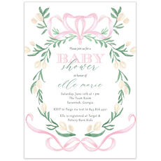 Bow Crest Baby Shower Invitations