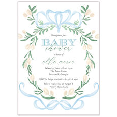 Bow Crest Baby Shower Invitations
