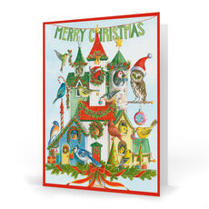 Christmas Birdhouse Folded Holiday Cards