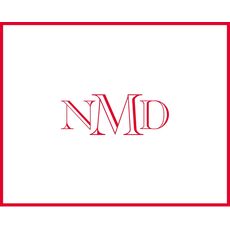 Richmond Monogram Border Folded Note Cards - Raised Ink