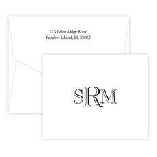 Richmond Monogram Folded Note Cards - Raised Ink