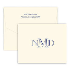 Richmond Monogram Folded Note Cards - Raised Ink