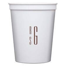 Your Skinny Stacked Initials Stadium Cups