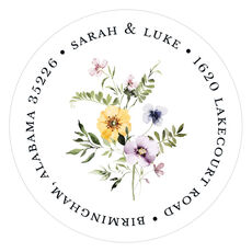 Wildflowers Round Address Labels