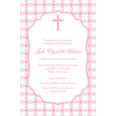 Pink Tile Cross Invitations