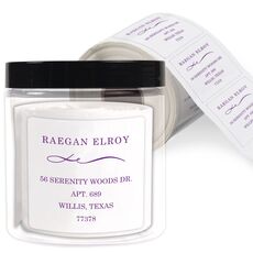 Graceful Swirl Square Address Labels in a Jar