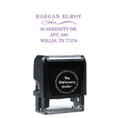Graceful Swirl Address Rectangular Self-Inking Stamp