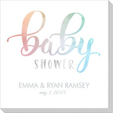 Watercolor Rainbow Colors Baby Shower Napkins