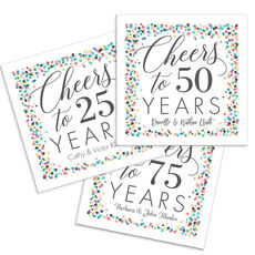 Cheers to Your Years Confetti Napkins