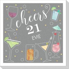 Cocktails with Your Age Napkins