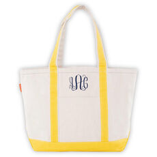 Personalized Medium Yellow Trimmed Classic Tote