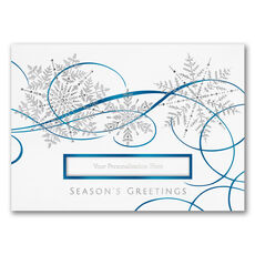 Elegant Swirl Seasons Greetings Folded Cards