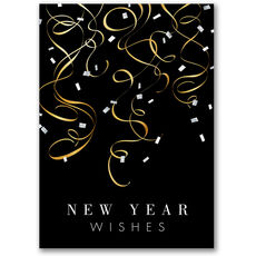 New Year Wishes Folded Holiday Cards