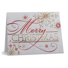 Festive Merry Christmas Folded Holiday Cards